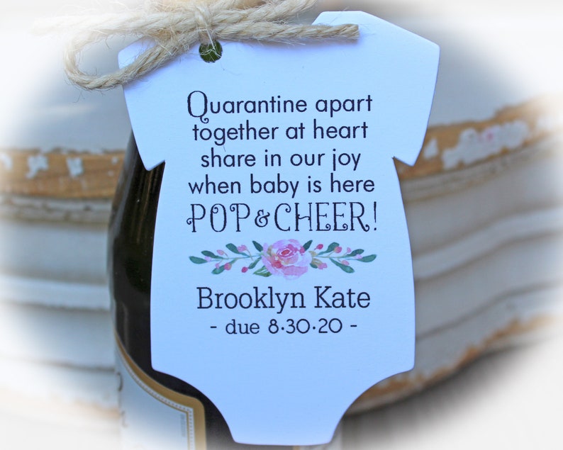 Baby Shower favors Champagne Favor Drive Drive By Girl Baby shower Favors Twine Zoom Baby Shower Favor Tag Tags ONLY or Tags