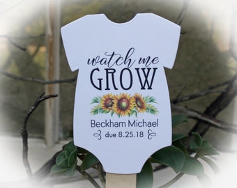 Watch Me Grow favor tags or Kits Baby Shower Favor | Tags ONLY or kits w/sticks (NO plants) | Sunflower Baby shower | Fall Baby Shower Favor