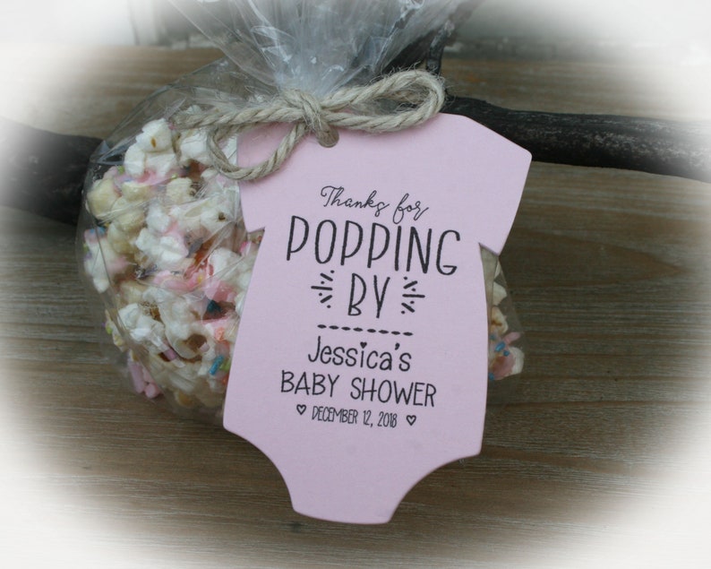 Popcorn Baby Shower Favor Thanks for Popping by Tags Only OR | Etsy