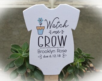 Watch Me Grow favor tags or Kits | -Tags ONLY or kits with sticks (NO plants included) | Succulent Baby shower Favor tags-OFTwmg5