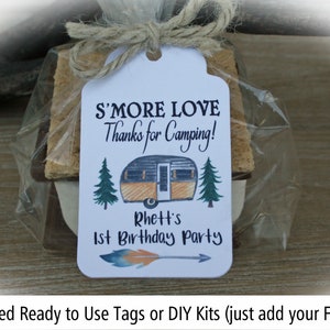 Camping 1st Birthday Party Favor | Camping Birthday Party | Camping First Birthday Party Favor | S'Mores Camping Birthday Party Favor