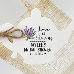 Tea Party Bridal Shower Favors | Tags ONLY- Coffee/Tea Favors | Love is Brewing Favors | Bridal Shower Tea Favors-Tea Party Bridal Shower Lavender Bouquet