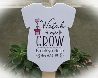 Watch Me Grow favor tags or Kits | -Tags ONLY or kits with sticks (NO plants included) | Succulent Baby shower Favor tags-OFTwmg3