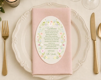 Printed Thank you for Wedding Tables - Pack of 20
