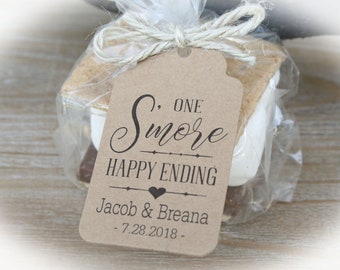 S'More Wedding Favor Kits | Smores Wedding Favor | One S'more Happy Ending Favor | One S'more happy ending wedding favor | Wedding Favor