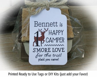 Lumberjack 1st Birthday Party Favor | Deer 1st Birthday Party | Wild One First Birthday Party Favor | S'Mores Buffalo Plaid Birthday Party