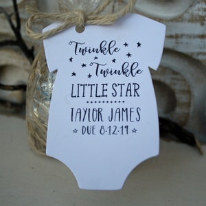 Twinkle Twinkle Little Star Baby Shower Favor | Tags Only OR Bags/Tags + Twine | 6 Tag Colors |  Baby Shower Favor Tags | Baby shower Favors
