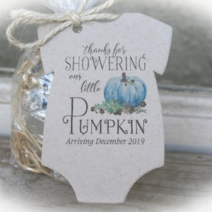 Blue Pumpkin Baby Shower Favor Boy |  Thanks for Showering our Little Pumpkin Baby Shower Favor | Blue Pumpkin | Tags only OR DIY kit