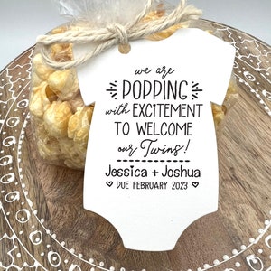 Twins Baby Shower Favor | We are POPPING with Excitement to Welcome our Twins Baby Shower Favors- Tags Only OR Bags/Tags + Twine