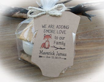 Adding S'more love to our family, Woodlands Baby Shower Favor, Fox Baby Shower Favor, Woodlands Fox Baby Shower-Baby Shower Favor