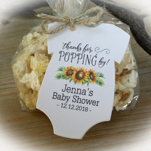 Sunflower Baby Shower Favors , Popcorn Favors