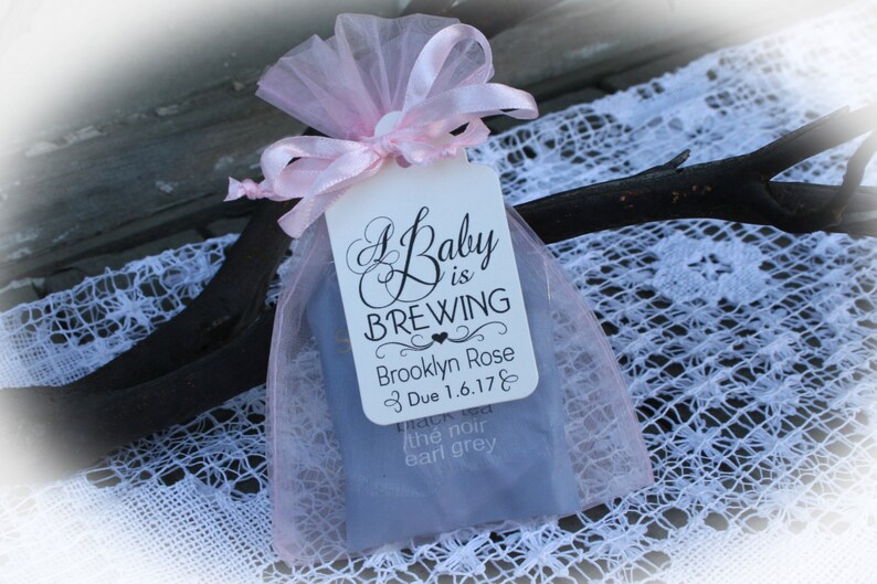 Tea Party Baby Shower Favor A Baby is Brewing Baby Shower Etsy