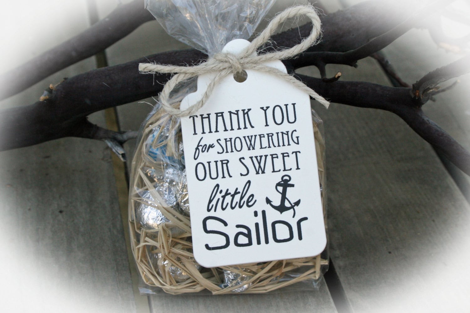 Nautical Baby Shower Favor Diy Bags Ivory Tags 50