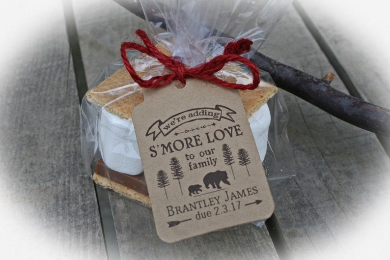 Lumberjack Baby Shower S'More Love Favor Kits-3 TAG COLORS
