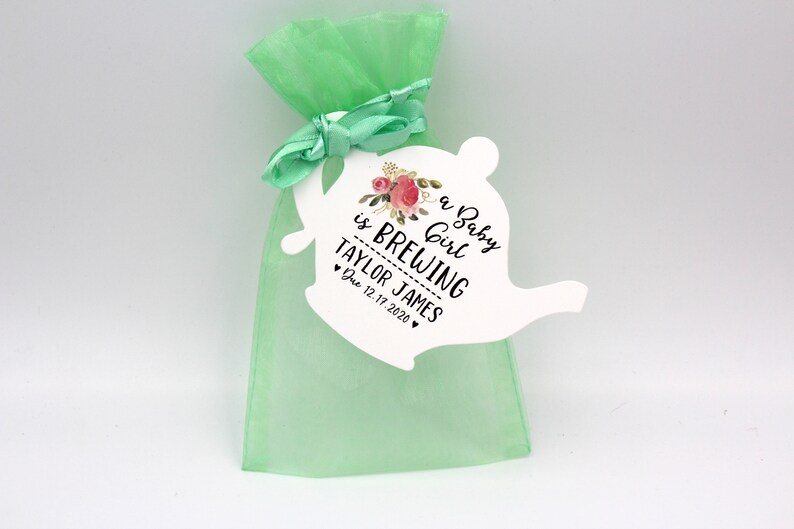 Tea Party Baby Shower Favor A Baby is Brewing Baby Shower Etsy