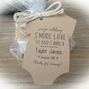 We're Adding S'More Love to our Family Baby Shower Favor, Baby Shower Favor, Smores Baby Shower Favors, S'More Love Baby Shower Favor