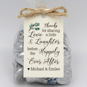 Rehearsal Dinner favor kit | Love Laughter Happily Ever After Wedding Favor Kits,  DIY Favor Kits, Wedding Favor Idea-Choice of 3 tag colors