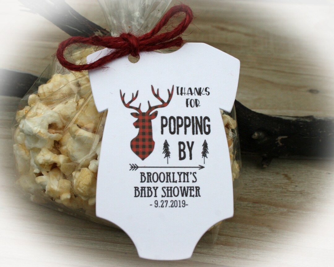 Lumberjack Baby Shower Favor Popcorn Favor Deer Shower Favor Thanks for