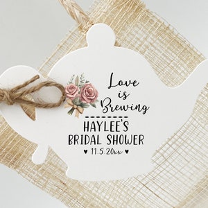 Tea Party Bridal Shower Favors | Tags ONLY- Coffee/Tea Favors | Love is Brewing Favors | Bridal Shower Tea Favors-Tea Party Bridal Shower Dusty Roses