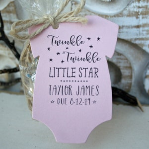 Twinkle Twinkle Little Star Baby Shower Favor | Tags Only OR Bags/Tags + Twine | 6 Tag Colors |  Baby Shower Favor Tags | Baby shower Favors
