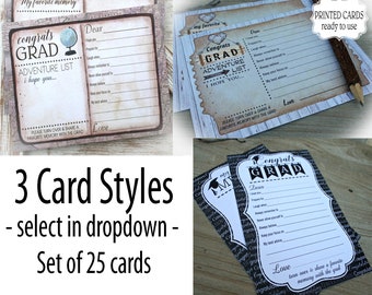 PRINTED &  READY to USE {Set of 25}| 2023 Graduation Advice Cards |Grad Advice Cards | Grad Party Advice Card | Graduation Advice Card