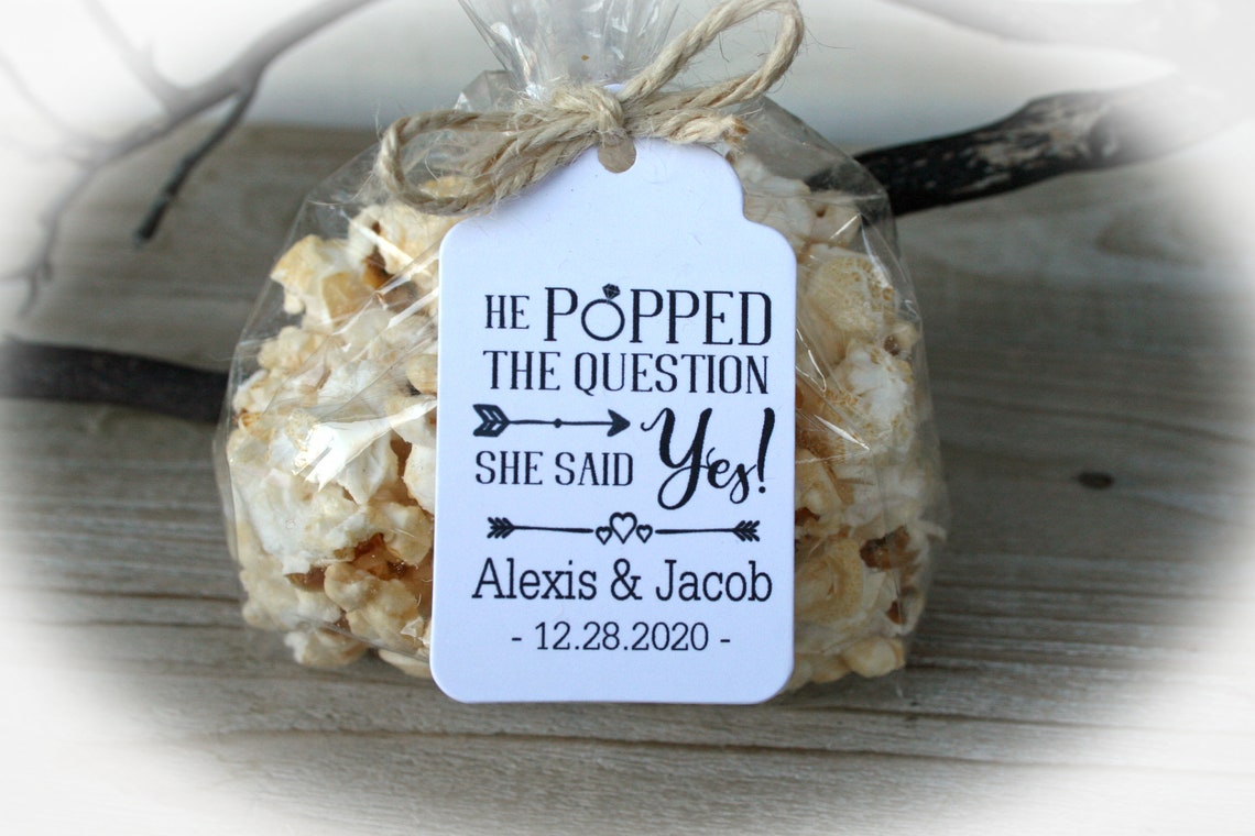 Bridal Shower Popcorn Favor kits3 TAG COLORS Popcorn Etsy