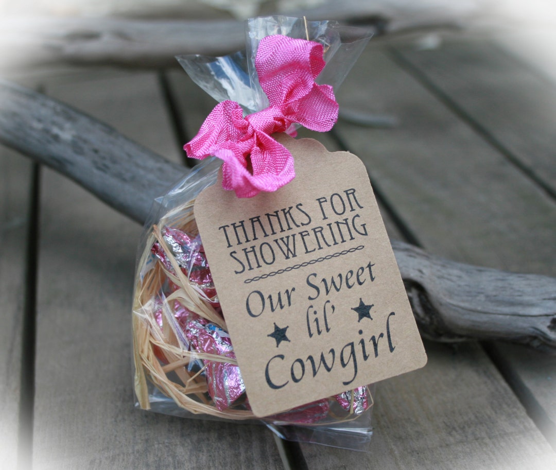 Cowgirl Baby Shower Favors DIY Bags/favor Tags W/ribbon Candy Favors Baby Shower DIY Kits
