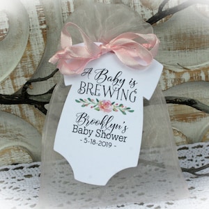 Tea Party Baby Shower Favor Tags | A baby is Brewing Baby Shower Favor | Baby Shower Favor Tag | Available as Tags ONLY