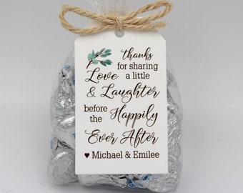 Rehearsal Dinner favor kit | Love Laughter Happily Ever After Wedding Favor Kits,  DIY Favor Kits, Wedding Favor Idea-Choice of 3 tag colors