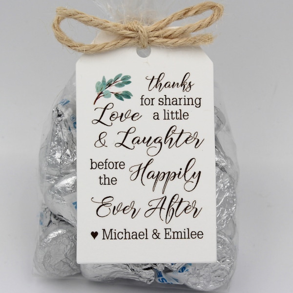 Rehearsal Dinner favor kit | Love Laughter Happily Ever After Wedding Favor Kits,  DIY Favor Kits, Wedding Favor Idea-Choice of 3 tag colors