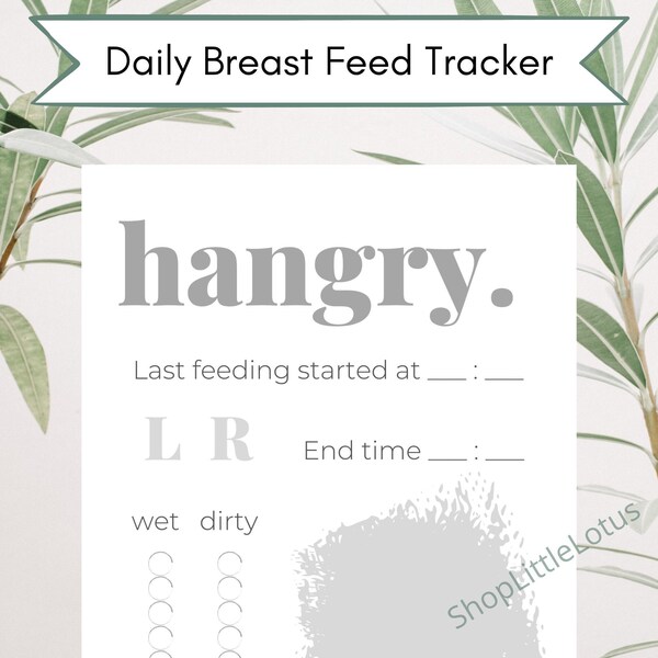 Printable Daily Breast Feed Tracker