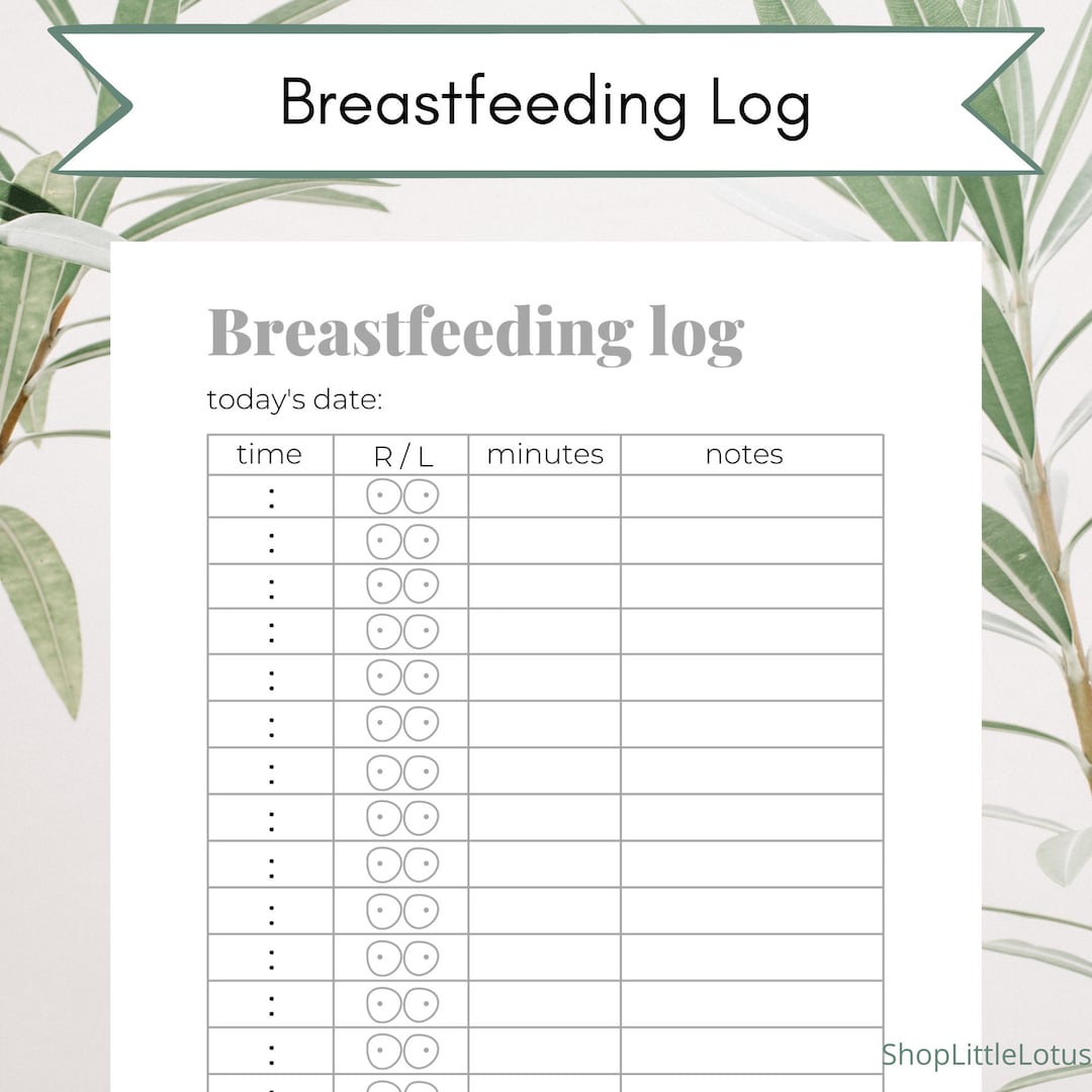 Printable Breastfeeding Log - Etsy