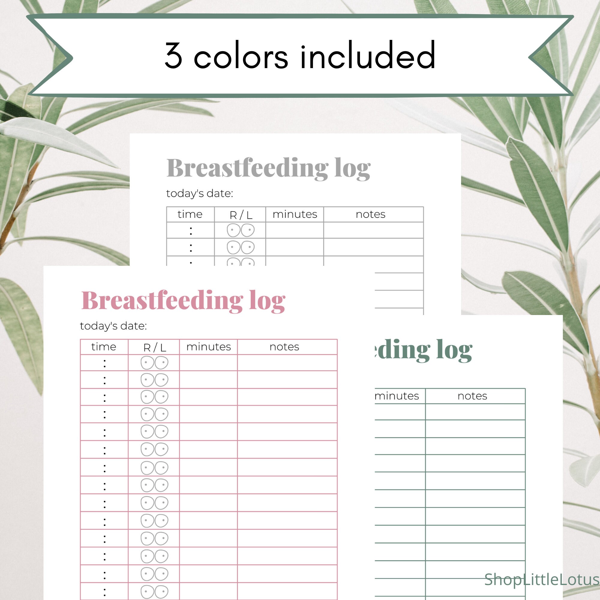 Printable Breastfeeding Log - Etsy