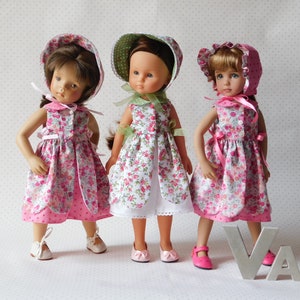 Sewing pattern No 15 for dolls 32-33 cm effner 13", minouche, Chérie corolle; petal DRESS and BEGUIN