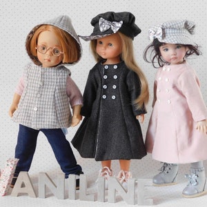 Sewing pattern No 4 for dolls 32-33 cm effner 13", minouche, Chérie corolle; frock coat and cap;