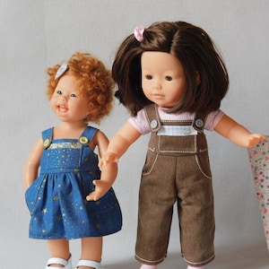 OLIVER sewing pattern; OVERALLS for Müller Wichtel doll or 30-35cm or Vanille babies, Bibichou, Modes et Travaux