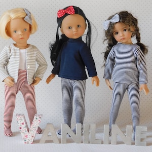 Sewing pattern No2 for dolls 32-33 cm effner 13", minouche, Chérie corolle; T-SHIRT - TIGHTS - LEGGINGS