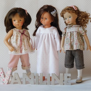 Sewing pattern No. 10 for 32-33 cm effner 13&quot; dolls, minouche, Chérie corolle; NIGHTGOWN or BLOUSE