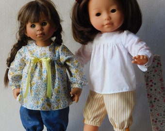 Sewing pattern ELLA; BLOUSE and PANTACOURT for Wichtel doll by Rosemarie Müller or Vanille or Ma Corolle doll, modes and works