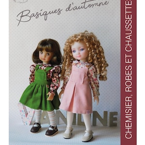 &quot;Autumn Basics&quot; Sewing Pattern for Li&#39;l Dreamer Effner and Ruby Red Siblies 11-12&quot; (29-31cm) Dolls - BLOUSE, DRESSES and SOCKS
