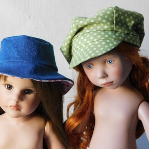 Sewing pattern D; HAT and CAP - dolls 45-55 cm- Zwergnäse- Kidz 'n' cats- Götz -Maru and Friends Meadowdoll 18"- Finouche