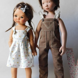 Naaipatroon L; OVERALLS - poppen 45-55 cm- Zwergnäse- Kidz 'n' katten- Götz -Maru and Friends Meadowdoll 18"- Finouche
