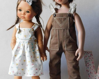 Patrón de costura L; MONO - muñecas 45-55 cm- Zwergnäse- Kidz 'n' cats- Götz -Maru and Friends Meadowdoll 18"- Finouche