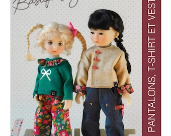 Cartamodello "Day-Night Basics" per le bambole Li'l Dreamer Effner e Ruby Red Siblies 11-12" (29-31 cm) T-SHIRT, PANTALONI, GIACCA, Pigiama