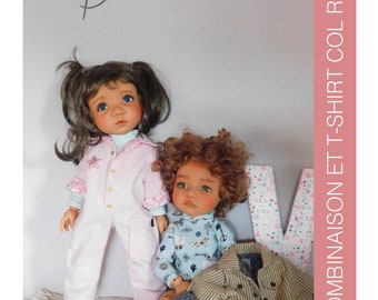 "Caroline" sewing pattern for Moppet dolls from My Meadow Meadowdolls - JUMPSUIT, JACKET-shirt, turtleneck T-SHIRT, socks