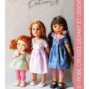 Sewing pattern S- CROSS-OVER DRESS and LEGGINGS - 45-55cm dolls - Zwergnäse - Götz - Maru and Friends - Meadowdolls 14-20&quot; - Mopetts-Bb - Masha