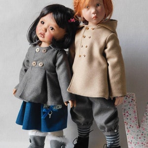 Sewing pattern G; COAT caban or jacket - dolls 45-55 cm- Zwergnäse- Kidz 'n' cats- Götz -Maru and Friends Meadowdoll 18"- Finouche