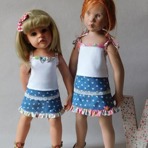 Sewing pattern K; TOP and SKIRT - dolls 45-55 cm- Zwergnäse- Kidz &#39;n&#39; cats- Götz -Maru and Friends Meadowdoll 18&quot;- Finouche