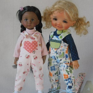 &quot;First snowflake&quot; sewing pattern; OVERALLS and T-SHIRT for dolls 25-28 cm Meadow doll Dumpling, Boneka, Tonner 10&quot; ,