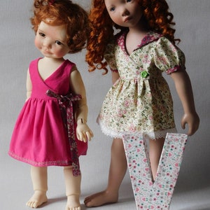 Sewing pattern A; DRESS, BLOUSE Wrapover - 45-55 cm dolls - Zwergnäse - Kidz &#39;n&#39; cats - Götz - Maru and Friends Meadowdoll 18&quot; - Finouche